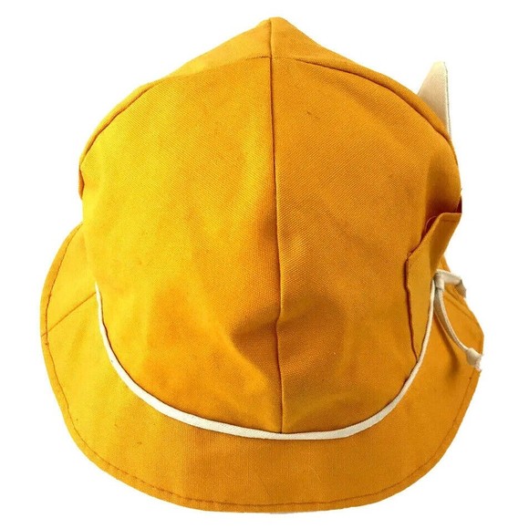 Vtg Happy Cappers Field Company Womens Bucket Cloche Hat Yellow Beach USA 1950s main image 9